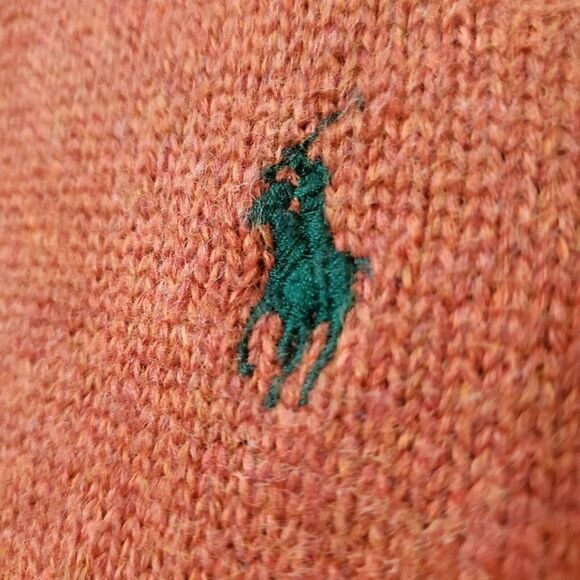 Vintage Polo Ralph Lauren Heavy Knit Pullover Sweater Size M Red Button Collar - Picture 4 of 11